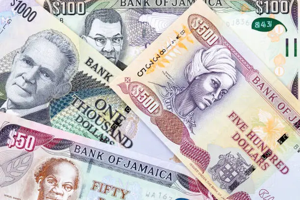 Photo of Jamaican money, a background