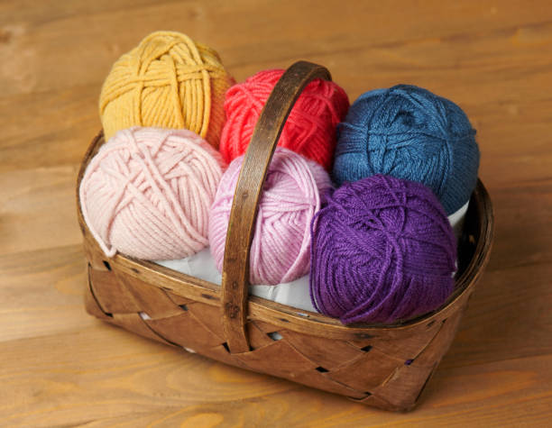 istock colorful wool threads for knitting on wooden background 1054750128