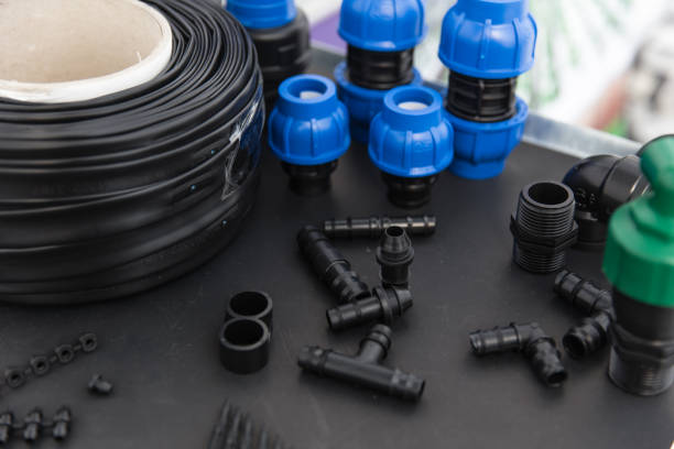 istock agriculture farm water system PVC pipe connector splitter various type for spray garden. 1054750284