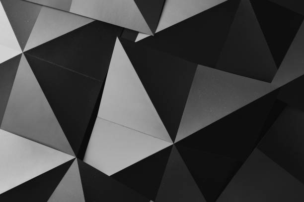 istock Macro image of pyramidal black shapes, abstract background 1054752032