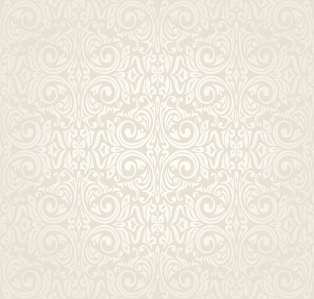 明るい結婚式のビンテージ壁紙 - pattern seamless silk rococo style点のイラスト素材／クリップアート素材／マンガ素材／アイコン素材