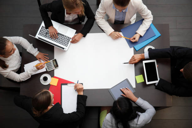 istock Business workplace with people 1054761338