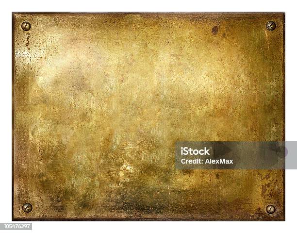 Mosiądz Szczotkowanego Znak Grunge - zdjęcia stockowe i więcej obrazów Tekstura - Tekstura, Efekt faktury, Złoto - metal
