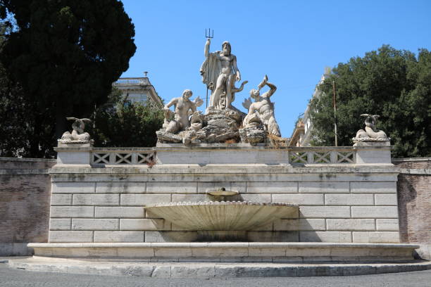 istock Fountain at Piazza del Popolo in Rome, Italy 1054764210