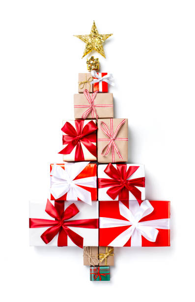 istock Christmas tree made from Christmas gifts 1054765736