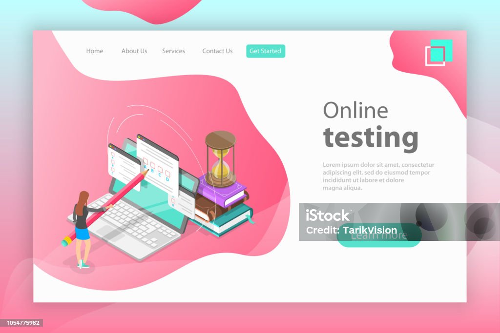 Header Image For Test Strategy Isometric Flat Vector Landing Page Header For Online Testing Stock ...