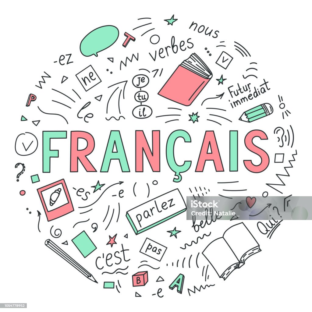 Page De Garde Français College Dessin French Stock Illustration - Download Image Now - French Language