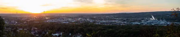 Big Panorama over Aschaffenburg at Sunset