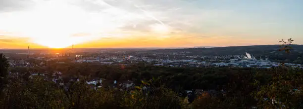 Big Panorama over Aschaffenburg at Sunset