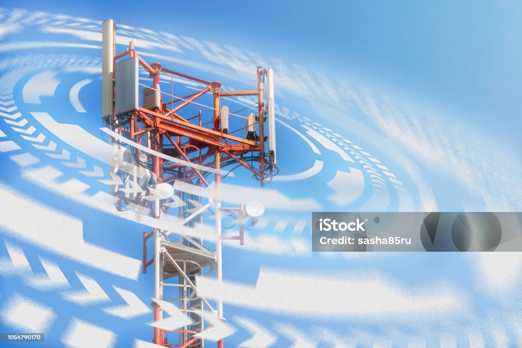基地局ネットワークオペレータ。5G. 4G, 3Gモバイル技術. - 塔のロイヤリティフリーストックフォト