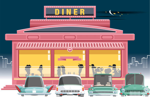 diner i pasażerowie - diner stock illustrations