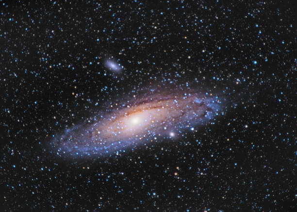 M31, Andromeda Galaxy over Entzia mountains in Spain M31, Andromeda Galaxy over Entzia mountains in Spain hubble space telescope photos stock pictures, royalty-free photos & images