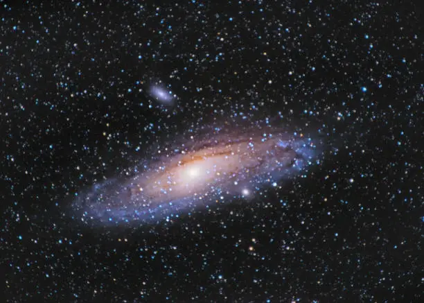 M31, Andromeda Galaxy over Entzia mountains in Spain
