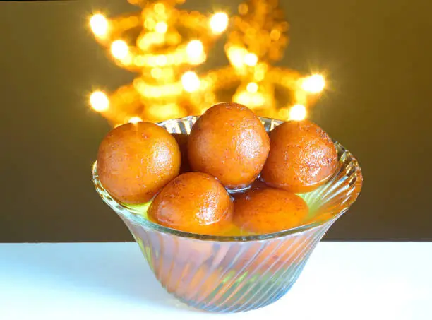Photo of Close-up of favorite Indian (Asian) dessert Gulab Jamun