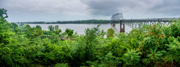 original stål bro över mississippi, chester, illinois - mississippi sydstaterna bildbanksfoton och bilder