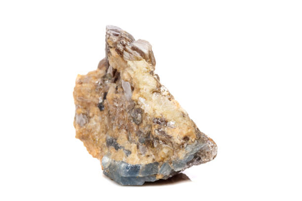 istock Macro mineral stone Corundum in rock a white background 1054810508