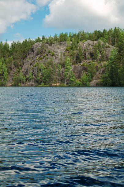 istock North of the lake and mountain covered with forest 1054818514