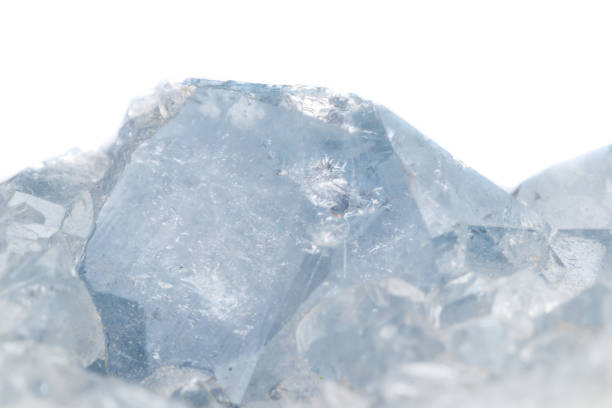 istock Macro mineral stone Celestine in the breed a white background 1054826704