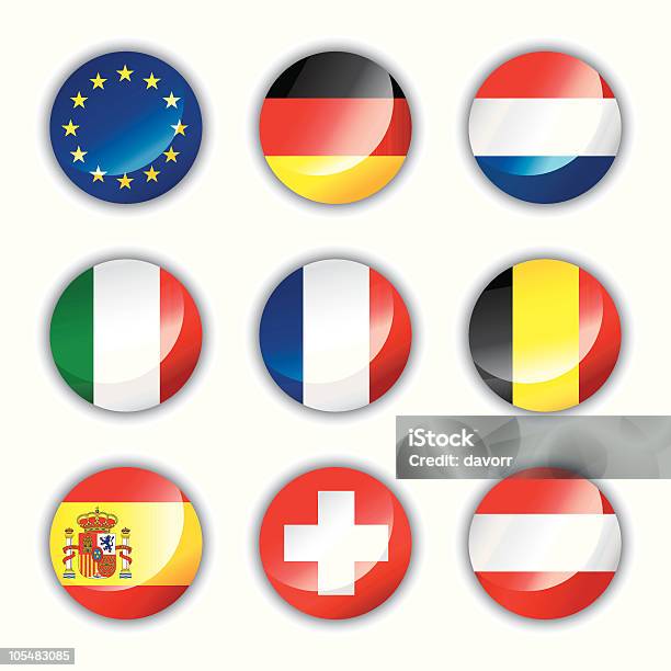 Glänzende Knöpfe In Europa Eine Stock Vektor Art und mehr Bilder von Belgien - Belgien, Blau, Deutschland