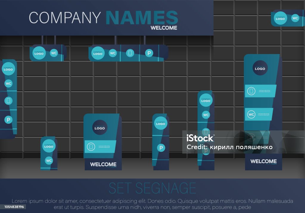 Signage Set Set Signage Sign Stock Illustration - Download Image Now ...