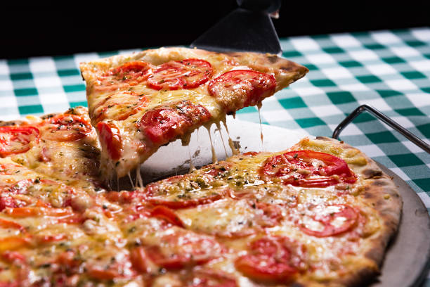 pizza - pizza pastry crust oven meat stock-fotos und bilder