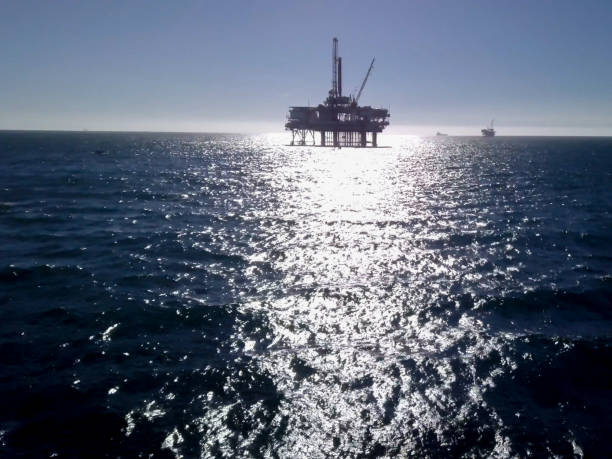 istock Offshore Hydraulic Fracturing or Fracking Oil Rig Platform 1054857478