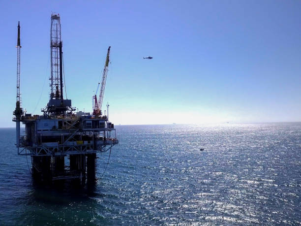istock Offshore Hydraulic Fracturing or Fracking Oil Rig Platform 1054857480