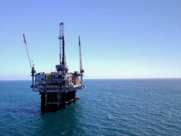 istock Offshore Hydraulic Fracturing or Fracking Oil Rig Platform 1054857510