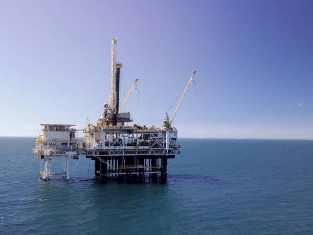 istock Offshore Hydraulic Fracturing or Fracking Oil Rig Platform 1054857514