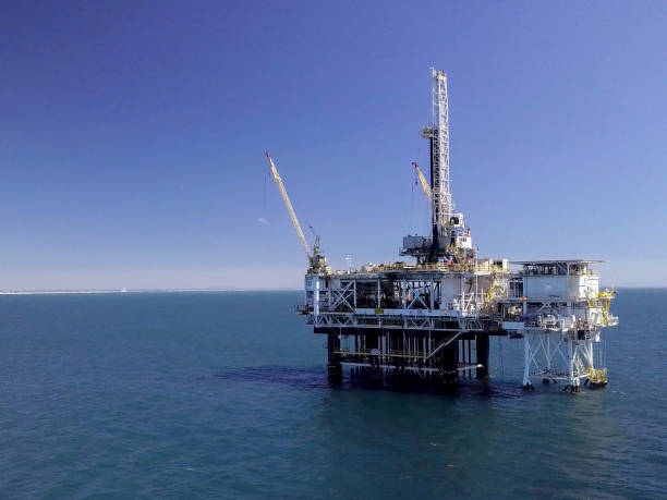 istock Offshore Hydraulic Fracturing or Fracking Oil Rig Platform 1054857522