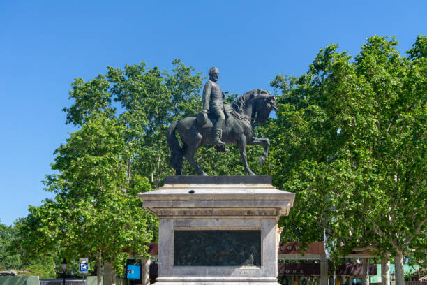 istock Statue of a rider in Barcelona 1054859488