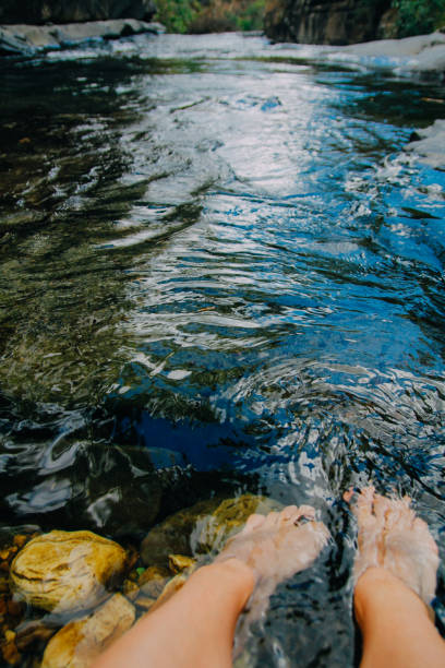 istock feet in the water running 1054864438