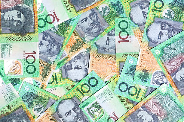 Australian One Hundred Dollar Notes stock photo