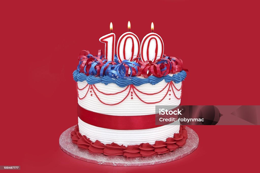 100th Cake  Number 100 Stock Photo