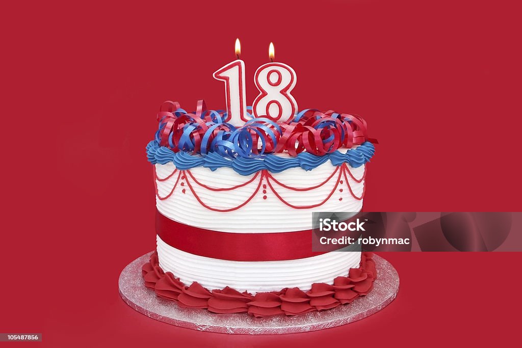 18th Cake  18-19 Years Stock Photo