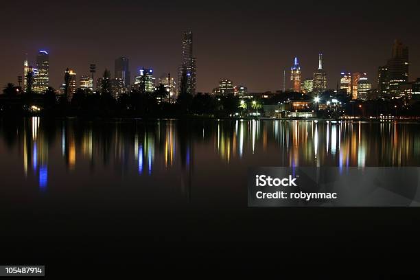 Melbourne Di Notte - Fotografie stock e altre immagini di Acqua - Acqua, Ambientazione esterna, Australia