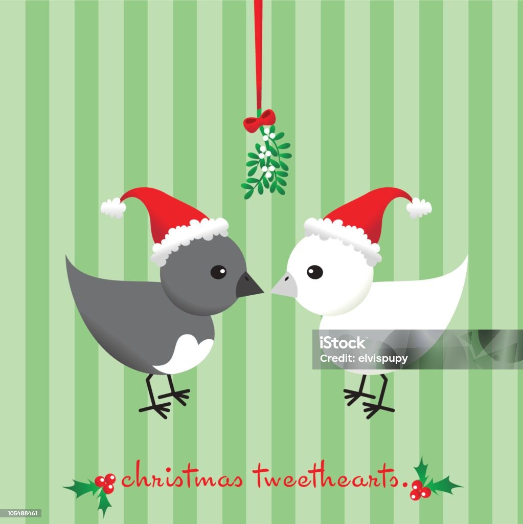 Tweethearts de Noël - clipart vectoriel de Blanc libre de droits