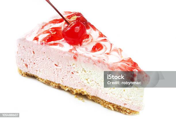 Strawberry Cheesecake Stock Photo - Download Image Now - Cheesecake, Pink Color, Slice of Food