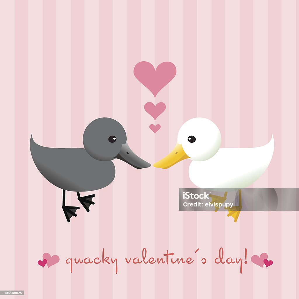 Quacky del día de San Valentín - arte vectorial de Amor - Sentimiento libre de derechos
