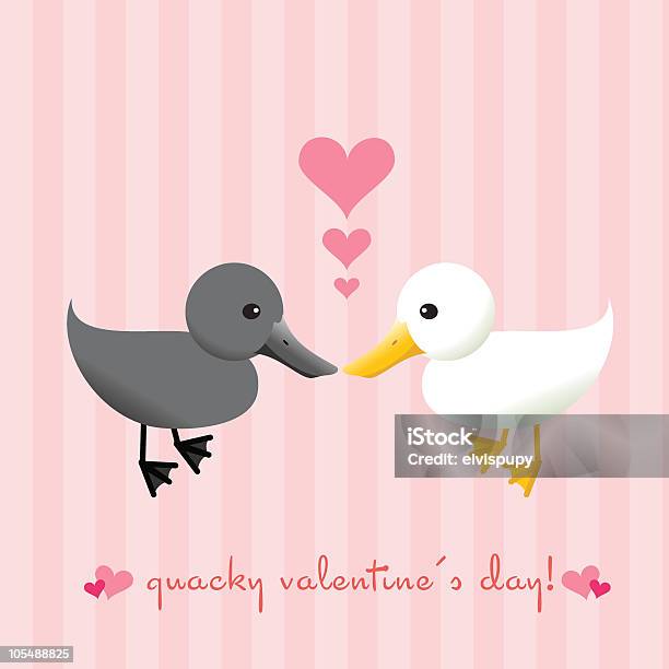 Ilustración de Quacky Del Día De San Valentín y más Vectores Libres de Derechos de Amor - Sentimiento - Amor - Sentimiento, Besar, Citas románticas