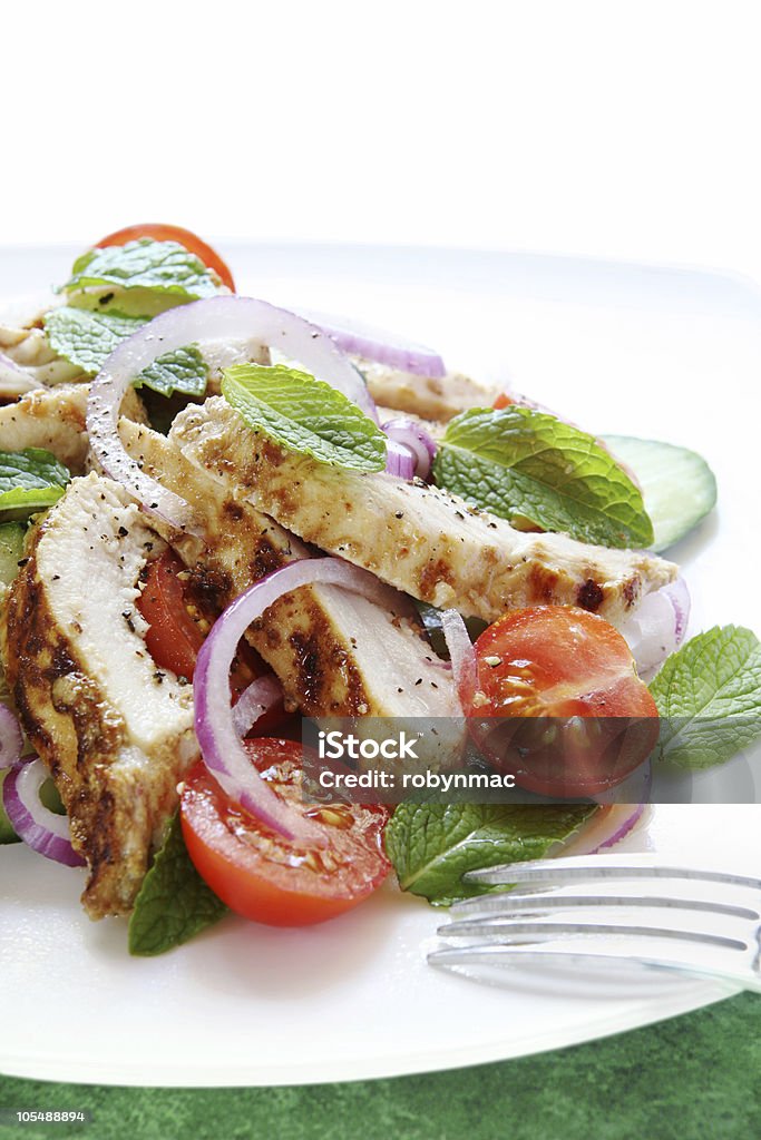 Chicken Cucumber and Mint Salad  Cherry Tomato Stock Photo