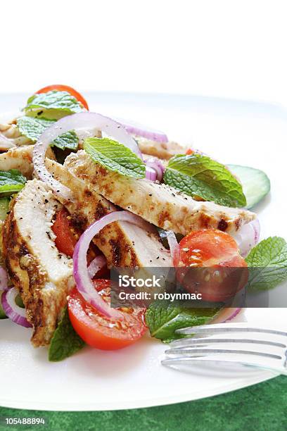 Chicken Cucumber And Mint Salad Stock Photo - Download Image Now - Cherry Tomato, Chicken Breast, Chicken Meat