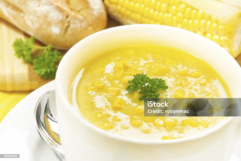 Corn and Parsley Soup  Corn Stock Photo