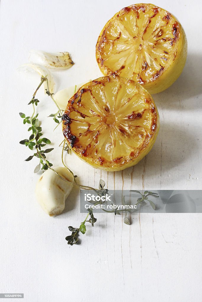 Lemon Garlic and Thyme  Close-up Stock Photo