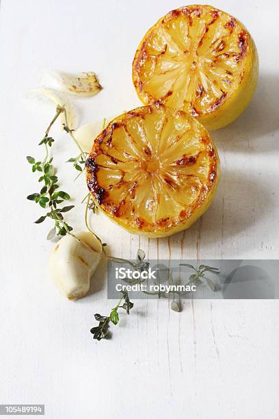 Lemon Garlic And Thyme Stock Photo - Download Image Now - Close-up, Color Image, Condiment