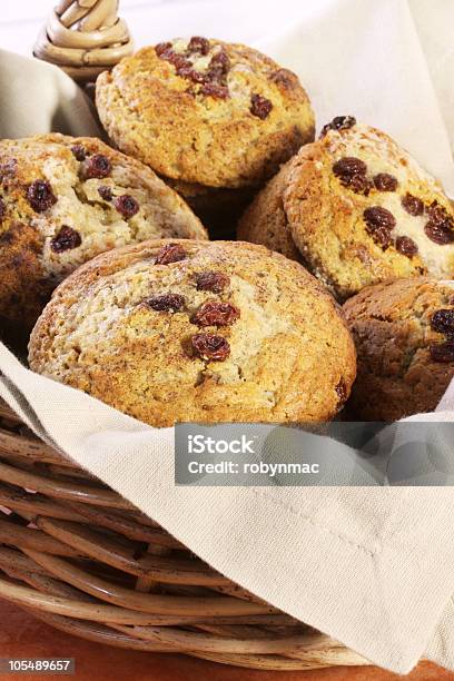 Basket Of Muffins Stock Photo - Download Image Now - Basket, Bread, Breakfast