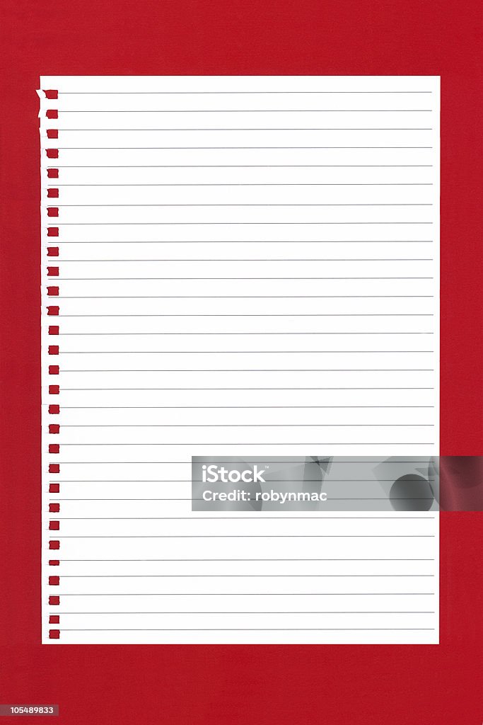 Vuoto Notepaper in rosso - Foto stock royalty-free di Affari