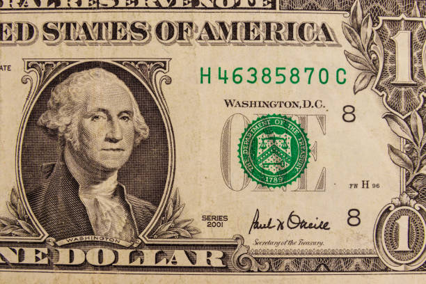 istock Macro shot of one dollar banknote 1054901050