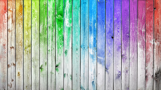 Ð¡olorful wooden background texture. Multicolored planks wall.