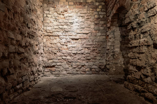 Underground passage in a mine or catacombs.